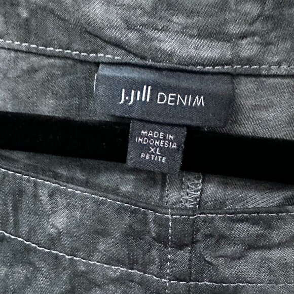 J.Jill Black Tie Dye Size Petite XL Extra Large Tencel Blue Dress Sleeveless - Picture 5 of 10